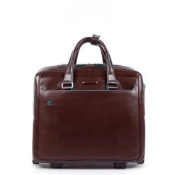 Piquadro Black Square Briefcase With Wheels Brown -Mode Bagagewinkel image 1568