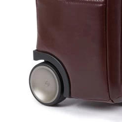 Piquadro Black Square Briefcase With Wheels Brown -Mode Bagagewinkel image 1570