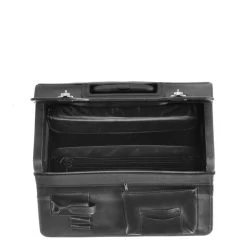 Dermata Business Leather Pilottrolley Zwart -Mode Bagagewinkel image 1689