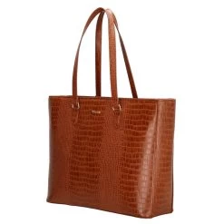 Charm London Midwood Shopper 15.6 Inch Laptopvak Cognac Croco -Mode Bagagewinkel image 4151