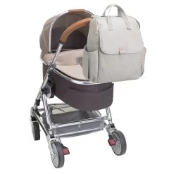 Babymel Robyn Convertible Backpack Faux Leather Pale Grey -Mode Bagagewinkel image 5298