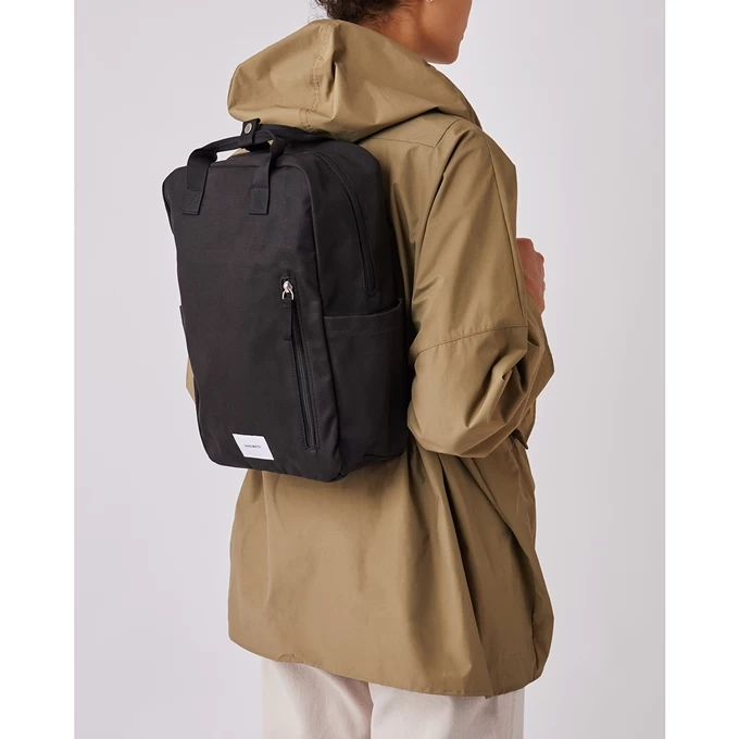 Sandqvist Knut Backpack II Black With Black Webbing 4 Sandqvist Knut Backpack II Black With Black Webbing - Afbeelding 2