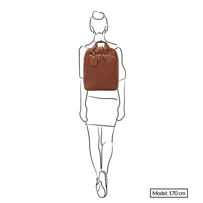 Castelijn & Beerens Carisma Laptop Rugzak 15.6" + Tablet Cognac 4 Castelijn & Beerens Carisma Laptop Rugzak 15.6" + Tablet Cognac - Afbeelding 2