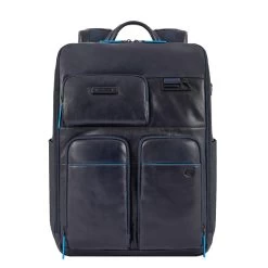 Piquadro Blue Square Computer Backpack With IPad Pro Blue