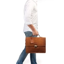 Burkely Vintage Dean Briefcase Cognac -Mode Bagagewinkel image 8741