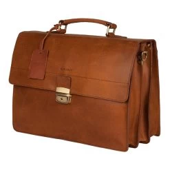 Burkely Vintage Dean Briefcase Cognac -Mode Bagagewinkel image 8742
