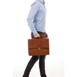 Burkely Vintage Dean Briefcase Cognac -Mode Bagagewinkel image 8748