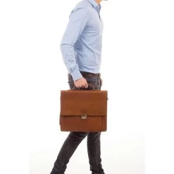 Burkely Scott Vintage Briefcase 2 Compartment Cognac -Mode Bagagewinkel image 8807